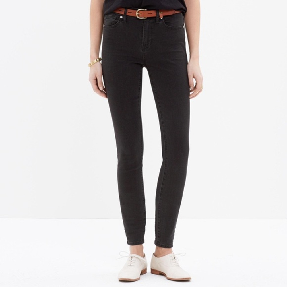 Madewell 9” high riser skinny skinny lunar wash black high rise skinny jeans